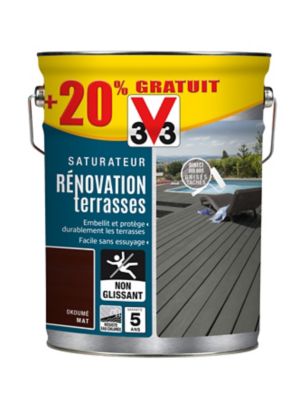 Saturateur extérieur terrasses et bardages Okoumé V33 5L + 20% gratuit