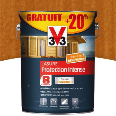 Lasure extérieure protection intense V33 chêne naturel - 8 ans 5L + 20% gratuit