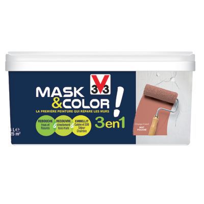 Peinture De Renovation Multi Supports V33 Mask Color Bleu Nuit Mat 2 5l Castorama