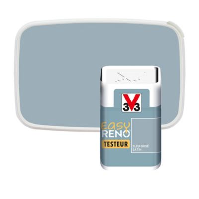 Testeur peinture de rénovation multi-supports V33 Easy Reno bleu gris satin 50ml