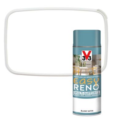Peinture de rénovation aérosol multi-supports V33 Easy Reno blanc satin 400ml