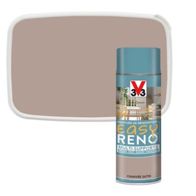 Peinture de rénovation aérosol multi-supports V33 Easy Reno chanvre satin 400ml