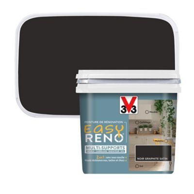 Peinture de rénovation multi-supports V33 Easy Reno noir graphite satin 0,75L