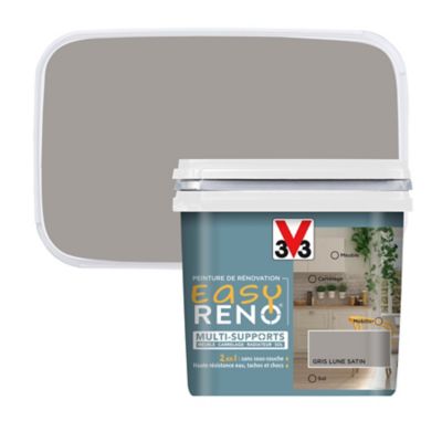 Peinture de rénovation multi-supports V33 Easy Reno gris lune satin 0,75L