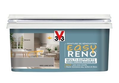 Peinture de rénovation multi-supports V33 Easy Reno gris lune satin 2L
