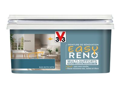 Peinture de rénovation multi-supports V33 Easy Reno bleu batik satin 2L