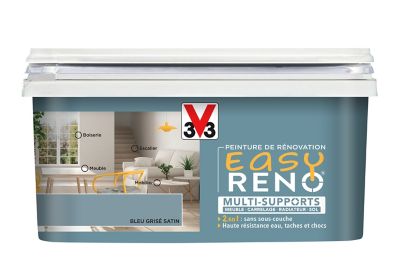 Peinture de rénovation multi-supports V33 Easy Reno bleu gris satin 2L