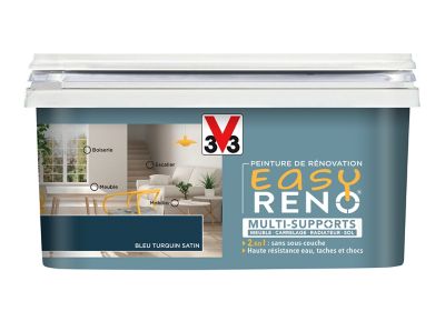 Peinture de rénovation multi-supports V33 Easy Reno bleu turquin satin 2L