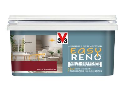 Peinture de rénovation multi-supports V33 Easy Reno rouge persan satin 2L