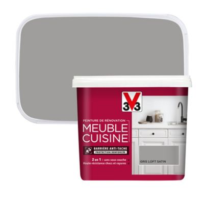 Peinture de rénovation meuble cuisine V33 gris loft satin 750ml