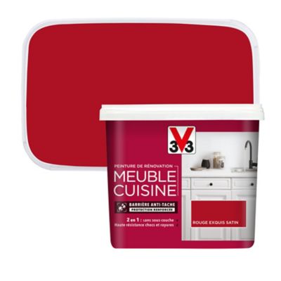 Peinture De Renovation Meuble Cuisine V33 Rouge Exquis Satin 750ml Castorama