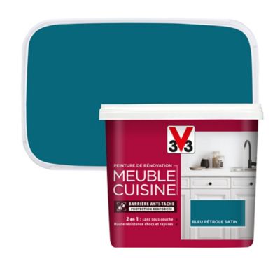 Peinture de rénovation meuble cuisine V33 bleu pétrole satin 750ml