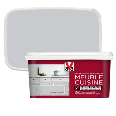 Peinture de rénovation meuble cuisine V33 tendre gris satin 2L