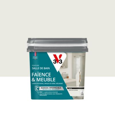 Peinture de rénovation faïence et meuble de salle de bain V33 voile de coton satin 750ml