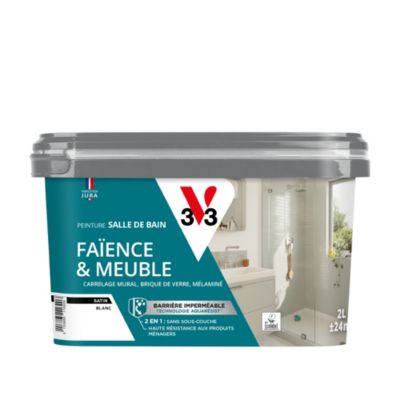 Peinture de rénovation faïence et meuble de salle de bain V33 satin