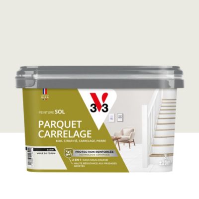 Peinture de rénovation sol parquet carrelage V33 voile de coton satin