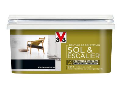 Peinture De Renovation Sol Et Escalier V33 Noir Carbone Satin 2l Castorama