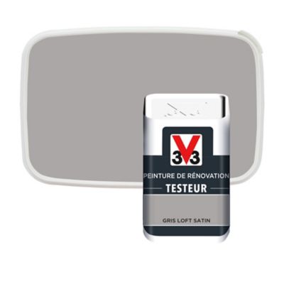 Testeur peinture de rénovation V33 gris loft satin 50ml