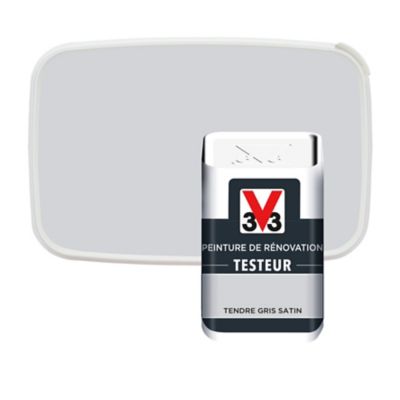 Testeur peinture de rénovation V33 tendre gris satin 50ml