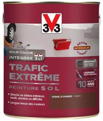 Peinture sol intérieur Trafic Extrême V33 terre ombre satiné 0,5L