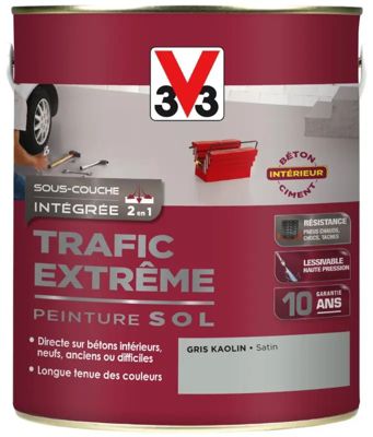 Peinture sol intérieur Trafic Extrême V33 gris Kaolin satiné 2,5L