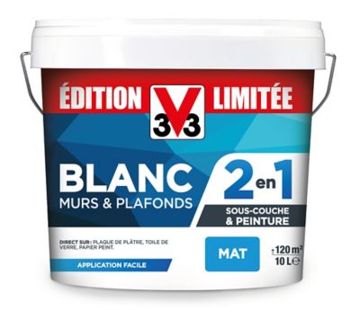 Peinture Murs Et Plafonds V33 Edition Limite 2 En 1 Blanc Mat 10l Castorama