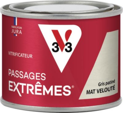 Vitrificateur passages extrêmes V33 mat velouté gris patiné 125ml