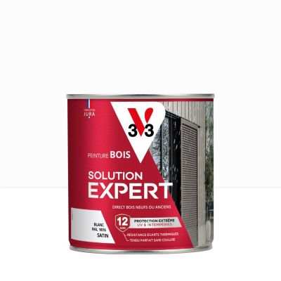 Peinture extérieure bois Solution expert blanc satin V33 500ml