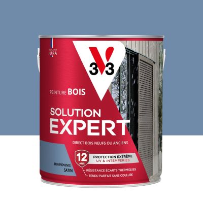 Peinture extérieure bois Solution expert bleu provence satin V33 2,5L