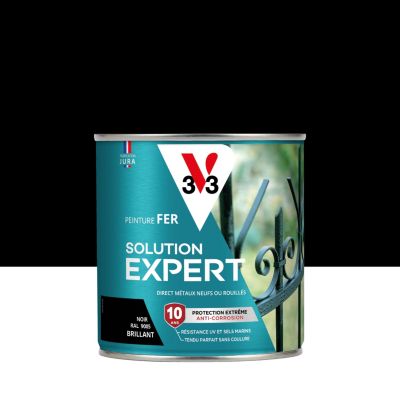 Peinture extérieure fer Solution expert noir brillant V33 500ml