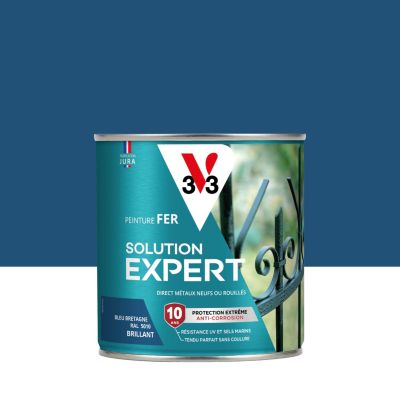 Peinture extérieure fer Solution expert bleu bretagne brillant V33 500ml