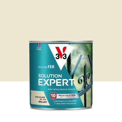 Peinture extérieure fer Solution expert beige calcaire brillant V33 500ml