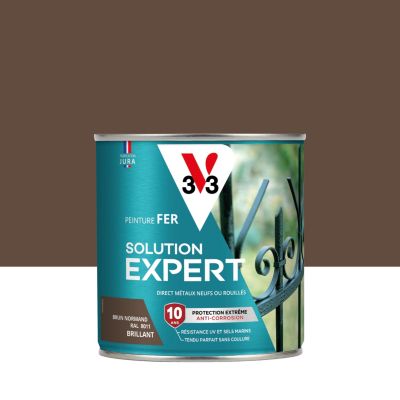 Peinture extérieure fer Solution expert brun normand brillant V33 500ml