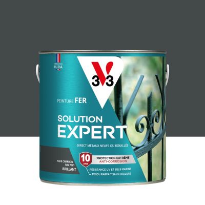 Peinture extérieure fer Solution expert noir charbon brillant V33 2L