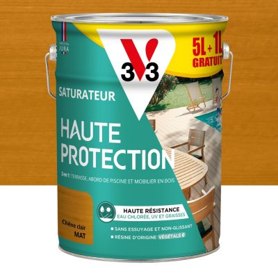 Saturateur extérieur Haute Protection V33 chêne clair mat 5L + 20% gratuit