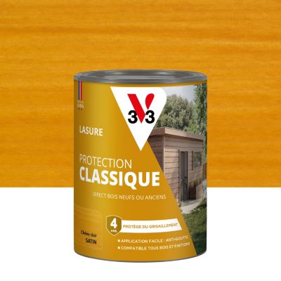 Lasure extérieure Haute Protection Protection Classique V33 chêne clair satin 750ml