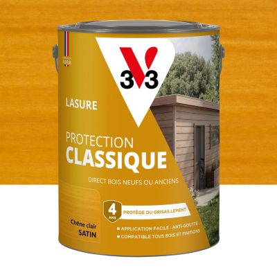 Lasure extérieure Haute Protection Protection Classique V33 chêne clair satin 5L