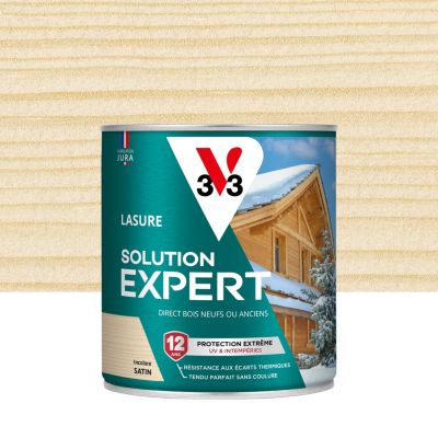 Lasure extérieure Haute Protection Solution Expert V33 incolore satin 750 ml