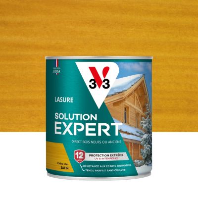 Lasure extérieure Haute Protection Solution Expert V33 chêne clair satin 750 ml