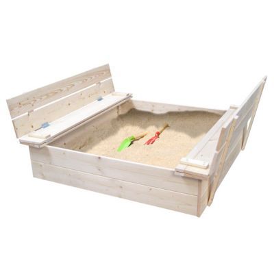 Image of Bac à sable bois avec bancs rabattables SOULET 135 x 120 cm 3155287824904_CAFR
