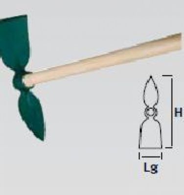 LEBORGNE Serfouette forgée panne et langue 35cm avec manche en bois certifié PEFC 100%