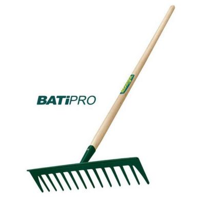 Râteau Batipro 14 dents droites 150 cm manche bois PEFC pour ratisser et niveler