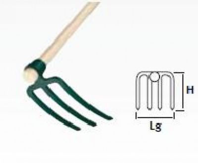 Leborgne Croc forgé 3 dents manche bois certifié PEFC 100%