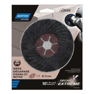 Disque meuleuse Decap Extrem matériaux Ø115mm Norton - Grain80