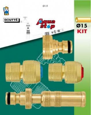 Kit arrosage 4 pièces pour tuyau Ø15