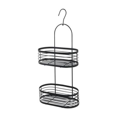 Serviteur de douche à suspendre en métal noir, Bristol