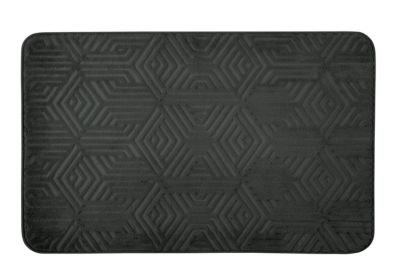 Tapis de bain noir à mémoire de forme en polyester Gabriel