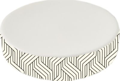 Porte savon noir et blanc à motifs en porcelaine Urbain