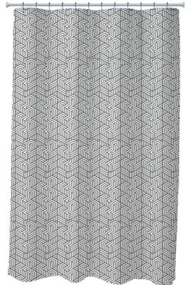Rideau de douche noir et blanc en polyester Urbain
