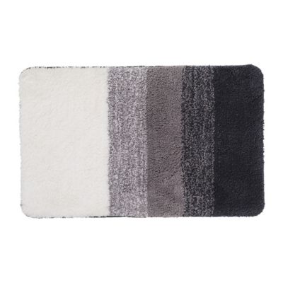 Tapis de bain antidérapant 50x80 cm, noir et blanc, Energy